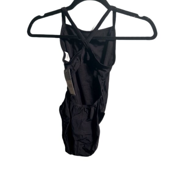 Speedo PowerFlex Eco Black One-Piece Swimsuit | Girls’ Size 26 NWT - Picture 4 of 4